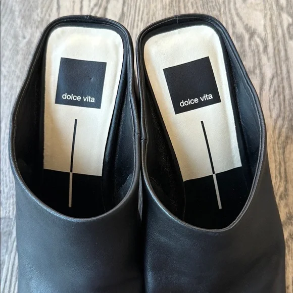 Dolce Vita Shoes Black Mules Size 8 Heels - Picture 4 of 12